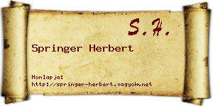 Springer Herbert névjegykártya